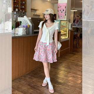 lace-up slimming short top