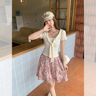 lace-up slimming short top