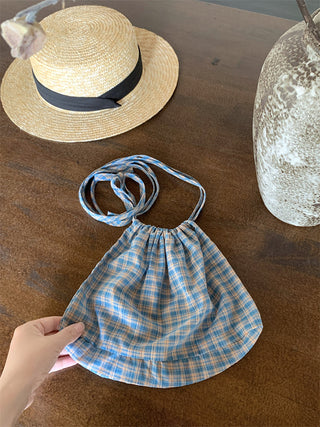 blue plaid bud dress