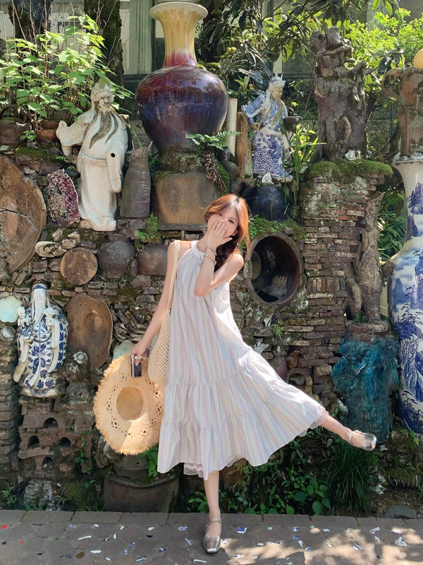 halter tied vacation dress