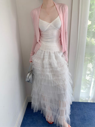 net yarn cake skirt