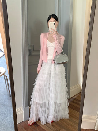 net yarn cake skirt