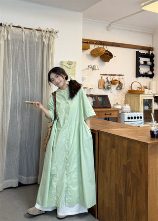 green shirt dress