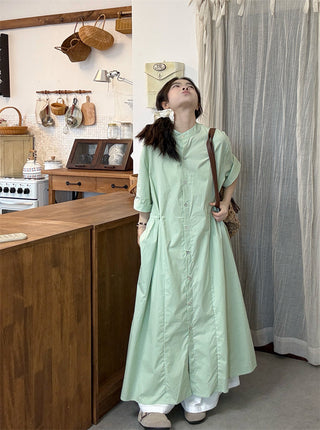 green shirt dress