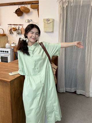 green shirt dress