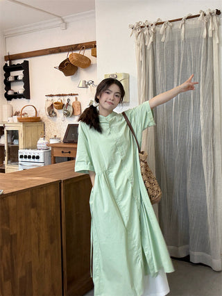 green shirt dress