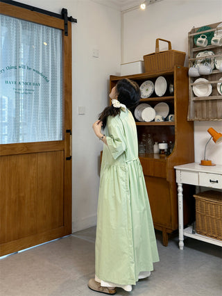 green shirt dress