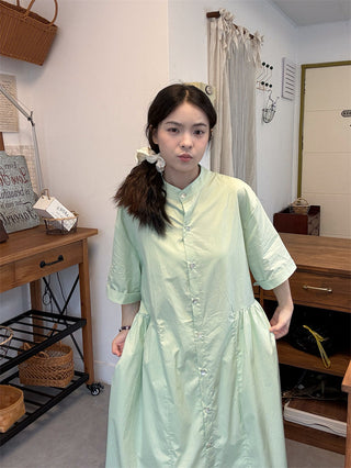 green shirt dress