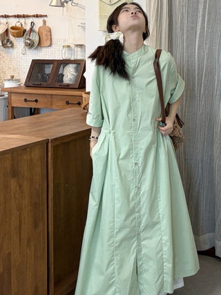 green shirt dress