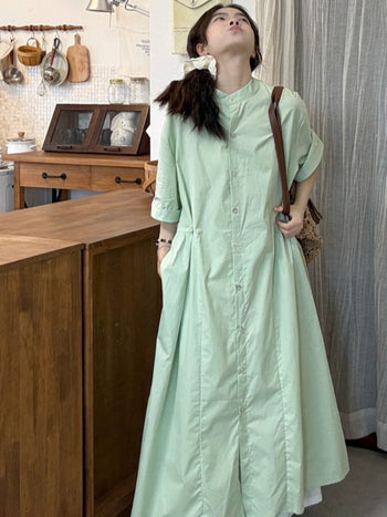 green shirt dress