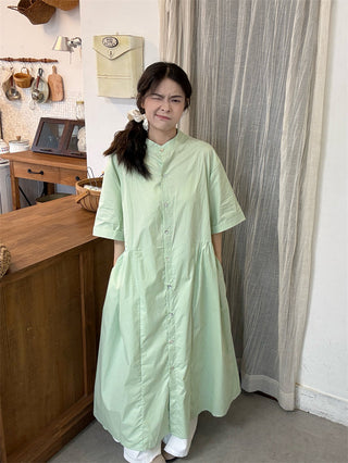 green shirt dress