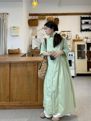 green shirt dress