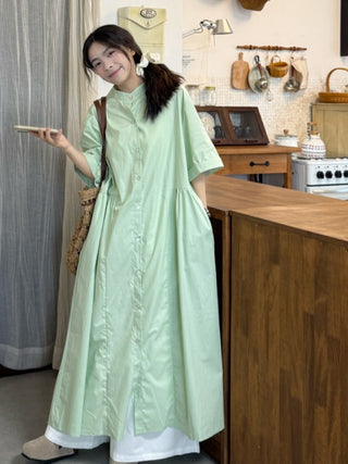 green shirt dress