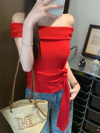 off-shoulder knit top