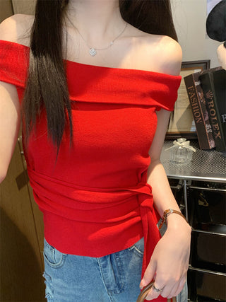 off-shoulder knit top