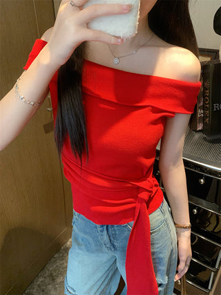 off-shoulder knit top