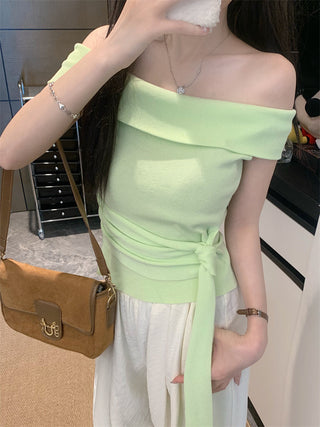 off-shoulder knit top