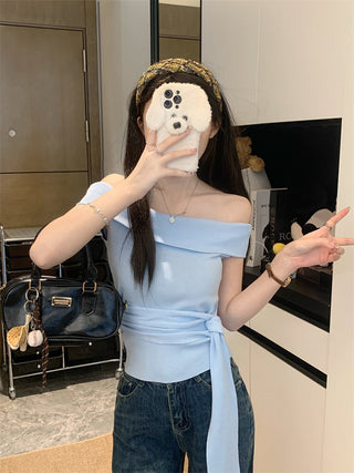 off-shoulder knit top