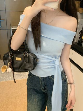 off-shoulder knit top