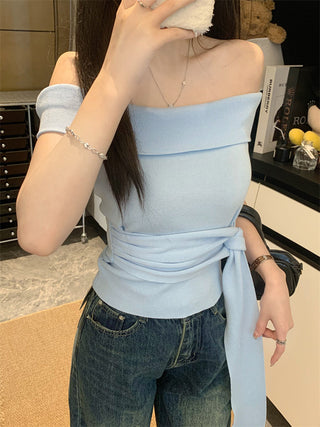 off-shoulder knit top