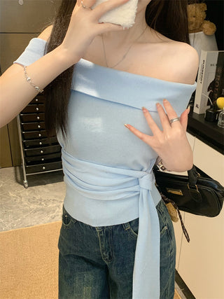 off-shoulder knit top