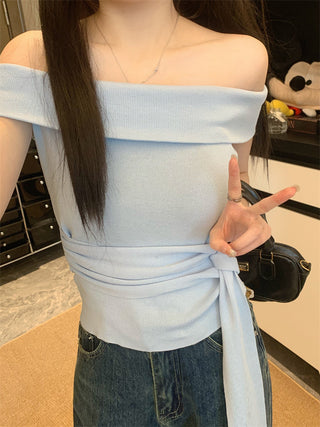 off-shoulder knit top