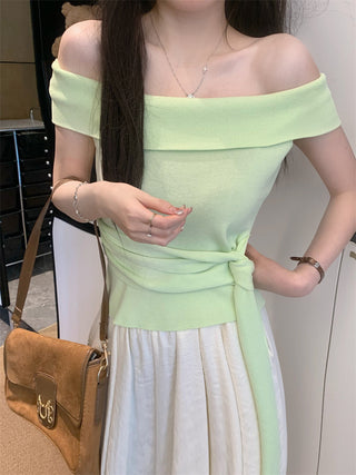 off-shoulder knit top