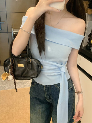 off-shoulder knit top