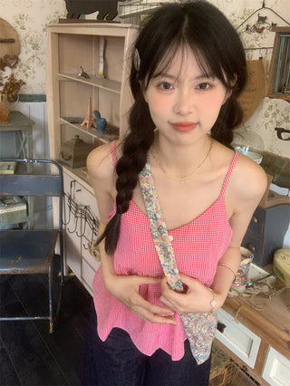 v-neck plaid camisole