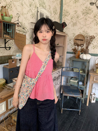 v-neck plaid camisole