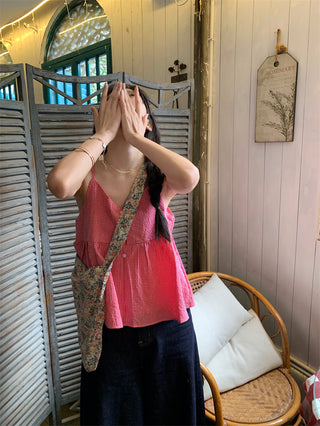 v-neck plaid camisole