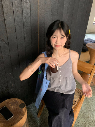 v-neck plaid camisole