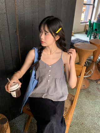 v-neck plaid camisole