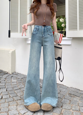 pocket flared waist jeans