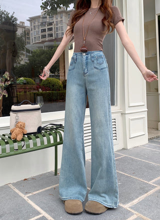 pocket flared waist jeans