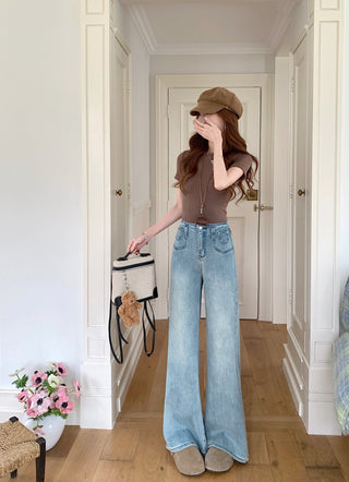 pocket flared waist jeans