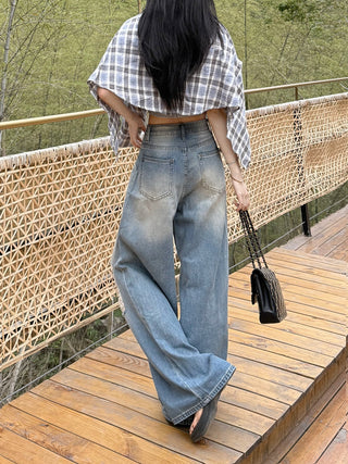 ripped wide leg jeans