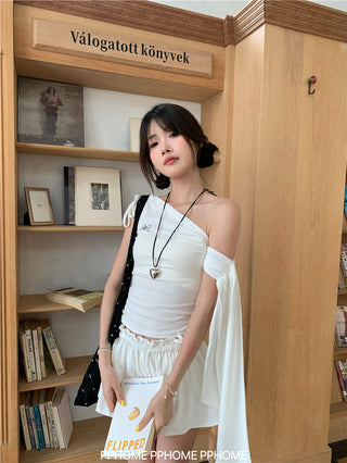 irregular shoulder tee top