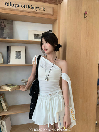 irregular shoulder tee top