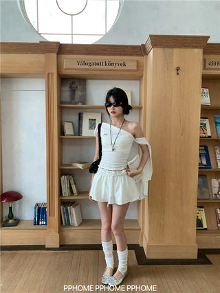 irregular shoulder tee top