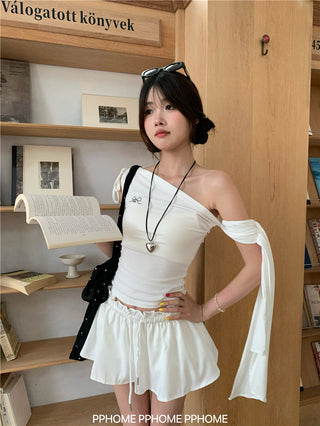 irregular shoulder tee top