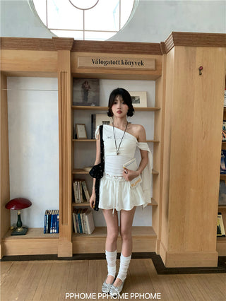 irregular shoulder tee top