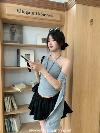irregular shoulder tee top