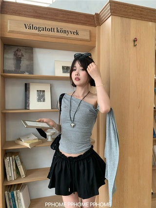 irregular shoulder tee top