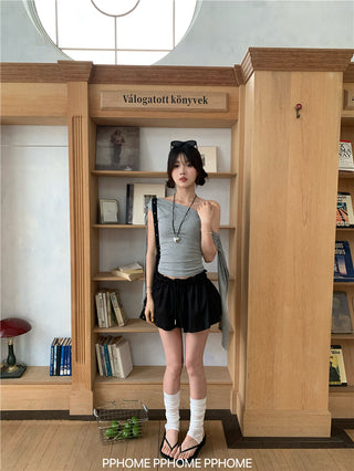 irregular shoulder tee top