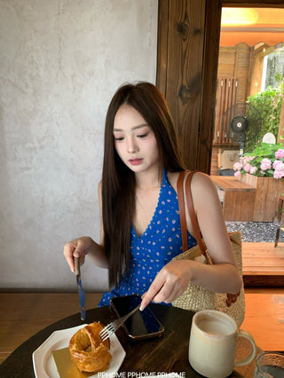 lace halter floral dress