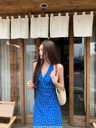 lace halter floral dress