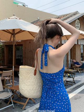 lace halter floral dress