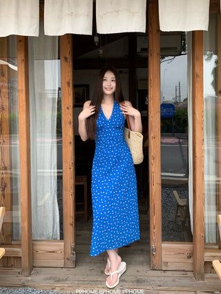 lace halter floral dress