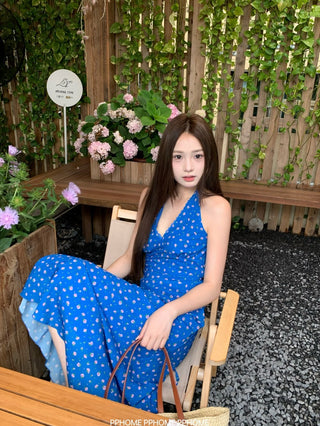 lace halter floral dress